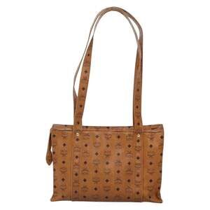 MCM Logogram Visetos Shoulder Bag Brown
